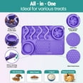 thumbnail image 6 of Zilly Slow Feeder Dishwasher Safe Silicone Dog & Cat Lick Mat with Spatula & Cleaning Brush, Purple, 6 of 8