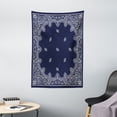 thumbnail image 1 of Paisley Tapestry, Ethnic Asian Pattern with Arabesque Middle Eastern Influences Artsy Image, Wall Hanging for Bedroom Living Room Dorm Decor, 40W X 60L Inches, Dark Blue White, by Ambesonne, 1 of 2