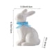thumbnail image 3 of Adorno de figurilla de conejo de cerámica | Acento de decoración de Pascua | Conejo Nudo Caprichoso | Azul, amarillo, rosa, naranja | 12x8,5x6,1cm | Decoración del salón del hogar | Recuerdo de, 3 of 6
