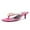 Pink, variant on Women Elegant Crystal Square Open Toe Kitten Heel Flip Flops Slip On Low Heeled Thong Sandals Evening Dress Mule Shoes Size 7.5 Pink