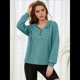 thumbnail image 5 of Sudadera con Capucha para Mujer, Cuello Abotonado, Cordón Ajustable, Sudadera Informal de Larga, Camisetas. Azul y Verde XXL, 5 of 10