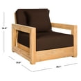thumbnail image 3 of SAFAVIEH Couture Montford Brazilian Teak Armchair, Natural Teak/Dark Brown, 3 of 11