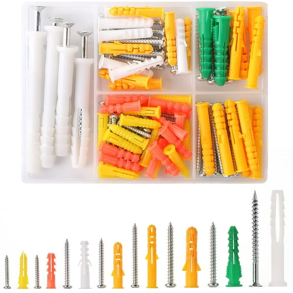Mr. Pen Wall Anchors and Screws Easy Installation, Variety of Sizes 100 Pieces