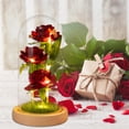 thumbnail image 4 of Flores artificiales Rosa en Simulación Flor Belleza Flor Regalos románticos para Valentín Regalos de Césped de color madera yotijar Rose in Dome, 4 of 6