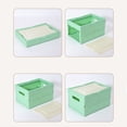 thumbnail image 4 of Yhmxh Collapsible Plastic Storage Bin with Lid Cute Foldable Pastel Crates Plastic Basket Colorful Storage Containers Baskets for Classroom Kitchen Office Bedroom Desktop Home Decor, 4 of 6