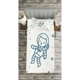 thumbnail image 3 of Ambesonne Cat Quilted Bedspread Set 2 Pcs, Astronaut Cat in Space, Twin Size, Dark Blue, 3 of 3