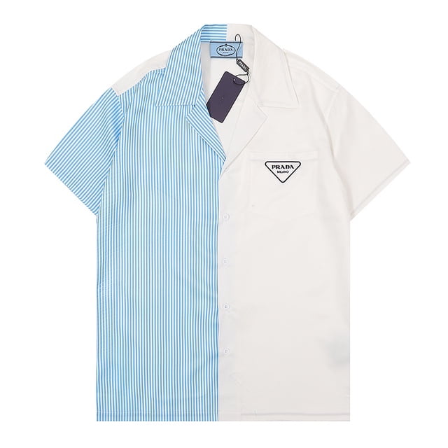 Q35 # Nuevo Verano Prada Hombres Gráfico Impresión Digital Camisa De Manga Corta Moda Tops Playa Camisetapangjing
