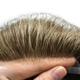 thumbnail image 4 of Mens Toupee Hairpieces Lace Front Human Hair Replacement System Skin PU Men's Wig Units 8X10 #17R, 4 of 6