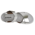 thumbnail image 5 of Soda Shoes Women Flat Platform Sandals Flatform Ankle Strap Criss-Cross Lug Sole CARTER-S Silver 7, 5 of 5