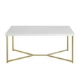 thumbnail image 1 of Pemberly Row Table Basse Rectangulaire en Faux Marbre Blanc et Or, 1 of 8