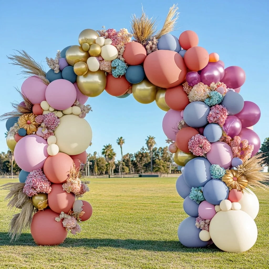 Pastel Balloon Arch Garland Kit Pink Purple Blue Balloons for Wildflower Baby Shower Birthday Garden Tea Spring Party Decorations