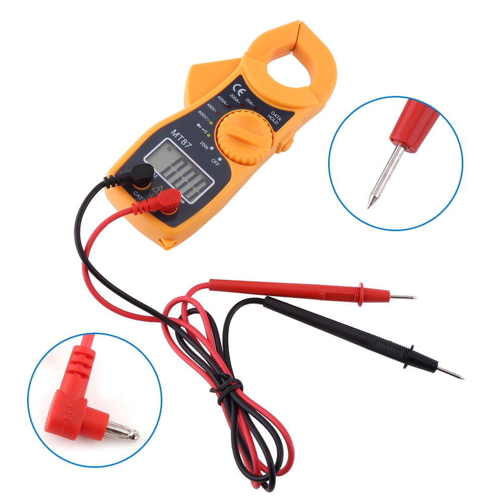 Amp Ohm and Voltage Tester for Outlets Digital Multimeter with Backlit LCD Display and Needle Probes Wire Continuity and Batteries