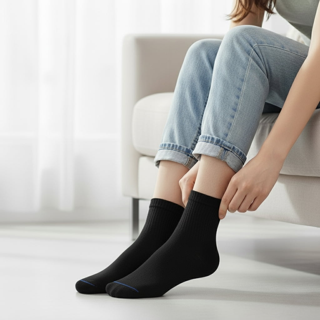 Comfello Circulatory Diabetic Ankle Socks for Men & Women – Non-Binding, Extra Wide Moisture Wicking Cotton Socks 12-Pack