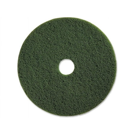 Genuine Joe 13" Scrubbing Floor Pad - 13" Diameter - 5/Carton x 13" Diameter x 1" Thickness - Fiber - Green