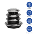 thumbnail image 3 of Karat [150 Pack - 32oz] Microwavable Meal Prep Containers with Lids | Black Round Plastic Food Containers (IM-FC4032B), 3 of 13