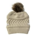 thumbnail image 4 of Dyfzdhu Women Solid Stitching Outdoor Plush Hats Crochet Knit Beanie Cap Button Peaked Beige, 4 of 5