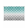 thumbnail image 2 of Sun Shade Sail 6.5x10Ft Cyan Turquoise Gray Gradient Retro Morocco Pattern Uv Block Sunshade Canopy Outdoor Shade Cover Rectangle Shade Cloth For Patio Garden Yard Deck Pergola, 2 of 6
