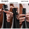 thumbnail image 4 of OUWO Champagne Sealer Stopper 6 Pack Stainless Steel Sparkling Wine Bottle Stoppers, Leak-Proof Bubble Retaining Saver, Suitable for Champagne Prosecco Cava and Sparkling (Black), 4 of 7