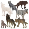 thumbnail image 3 of Juego de 7 figuras de lobo de juguete TANGJMXG figuras de animales de lobo, 3 of 5