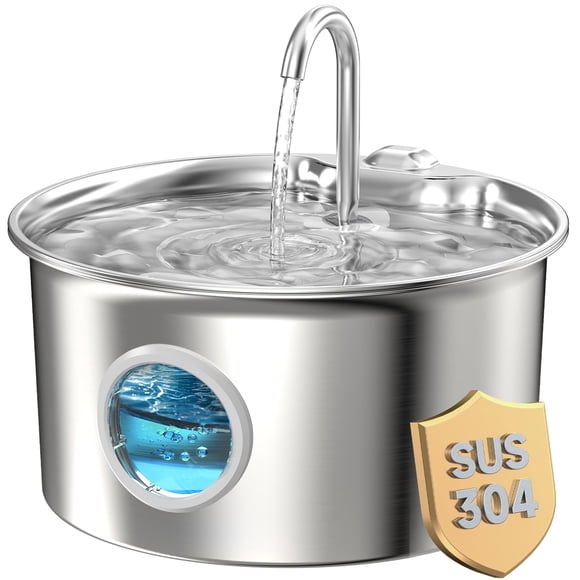Fuente de Agua para Gatos ATMZIQXR 2.6L Acero Inoxidable Silenciosa
