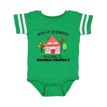 

Inktastic Book my Reservation! I m Going To Mawmaw and Pawpaw s- House Gift Baby Boy or Baby Girl Bodysuit