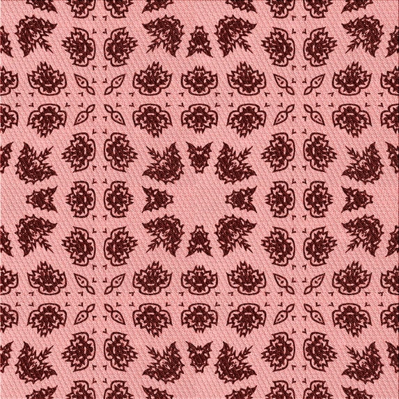 Ahgly Company Indoor Square Patterned Pastel Pink Area Rugs, 5' Square