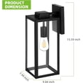 thumbnail image 5 of Large Size Outdoor Wall Lights,16 Inch Wall Lantern, Waterproof Exterior Wall Sconce, Anti-Rust Wall Mounted Lighting with Glass Shade, Matte Black Lamp with E26 Socket for Porch, Front Door , 2 pack, 5 of 7
