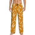 thumbnail image 2 of Lsque Autumn Orange Wheat Print Men's Pajama Pants, Lounge Pant - Comfortable Home Wear,Elastic Waistband, Stylish Design-Large, 2 of 9