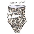 thumbnail image 3 of Womens One Piece Swimsuits Strapless Waist Cut Out Monokini Swimwear Tie Front Tummy Control Bathing Suits, 3 of 6