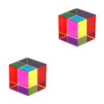 thumbnail image 3 of Injueey Cubo colorido decoración de escritorio juguete a presión multicolor dulce regalo ahorro de espacio mano de obra fina de cristal de 4 cm cubo 2piezas, 3 of 6