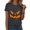Grey, variant on Women Jack O Lantern Pumpkin Face Tshirt Halloween Classic Carved Pumpkin Graphic Short Sleeve Burgundy Red Tee Spooky Season Party Tops for Women Grey for Size S