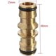 thumbnail image 1 of Brass 2-Way Quick Coupler Hose Connector Fitting for Washing Car Pipe Garden Water Hose, 1 of 4