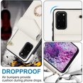 thumbnail image 6 of MYKOMI Phone Case for Samsung Galaxy S20 5G 6.2 inch Wallet Cover with HD Screen Protector and RFID Blocking Ring Stand Credit Card Holder Cell Accessories S 20 20S UW G5 Women Men Off White, 6 of 6