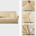 thumbnail image 4 of Dowbom Sofa Cover for 1 2 3 4 Seater,Super Stretch Sofa Slipcover with 2 pcs Pillow Covers Furniture Protector Universal Soft Solid Color Couch Cover for Living Room Bedroom-S(90-140cm)-Beige, 4 of 9