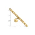 thumbnail image 3 of Gem & Harmony 14K Yellow Gold Heart Lock Charm Link Bracelet (7.50 inches) for Women, 3 of 5