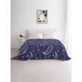 thumbnail image 6 of Twin Flat Sheet Only Dark Blue Paisley Pattern Soft Microfiber Cooling Bedding Sheets White Seamless Floral Art Flat Bed Sheet for Hotel,Home Decor, 6 of 6
