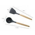 thumbnail image 4 of relayinert Kitchenware Wooden Handle Silicone Shovel Spoon Colander Brush Spatula Tool Missed 1Set, 4 of 6