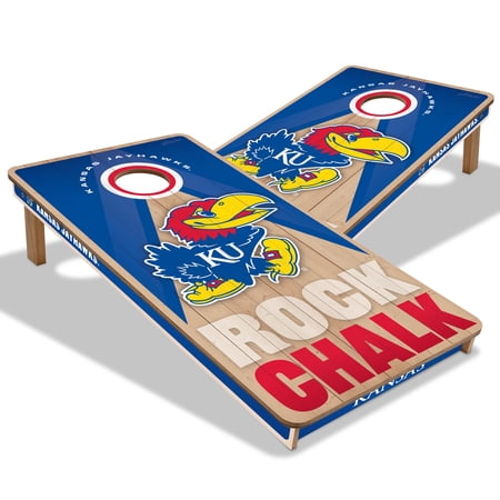 YouTheFan NCAA Kansas Jayhawks 2X4 Slogan Series Cornhole NO BAGS