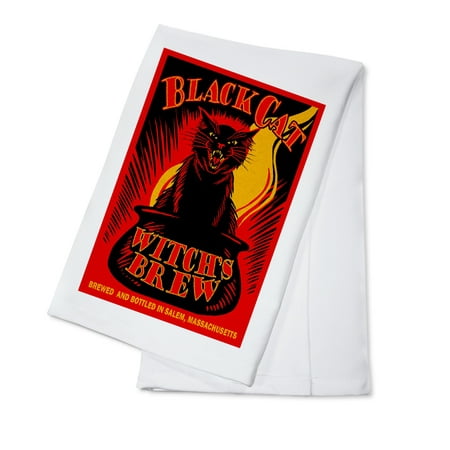 

Salem Massachusetts Black Cat Witch s Brew (100% Cotton Tea Towel Decorative Hand Towel Kitchen and Home)