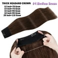 thumbnail image 5 of Hidden Secret Clip in Extensions Real Hair Wire in Weft One Piece THICK Human Hair Extensions Headband With 4 Clips Adjustable Brown, 5 of 13