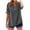 CTV99-Dark Gray, variant on 2026 Summer Linen Tops For Women Lace Crochet Short Sleeve Tshirts Workout Button Dressy Casual Loose Blouses Light Blue S