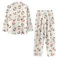 thumbnail image 5 of SCRAWLGOD Cherry Pajama Set for Women Long Sleeve Button Down Pajamas Set of 2 Size 2XL V Neck Pj for Women Sleepwear Washable Womens Fall Pjs Set with Pockets, 5 of 7