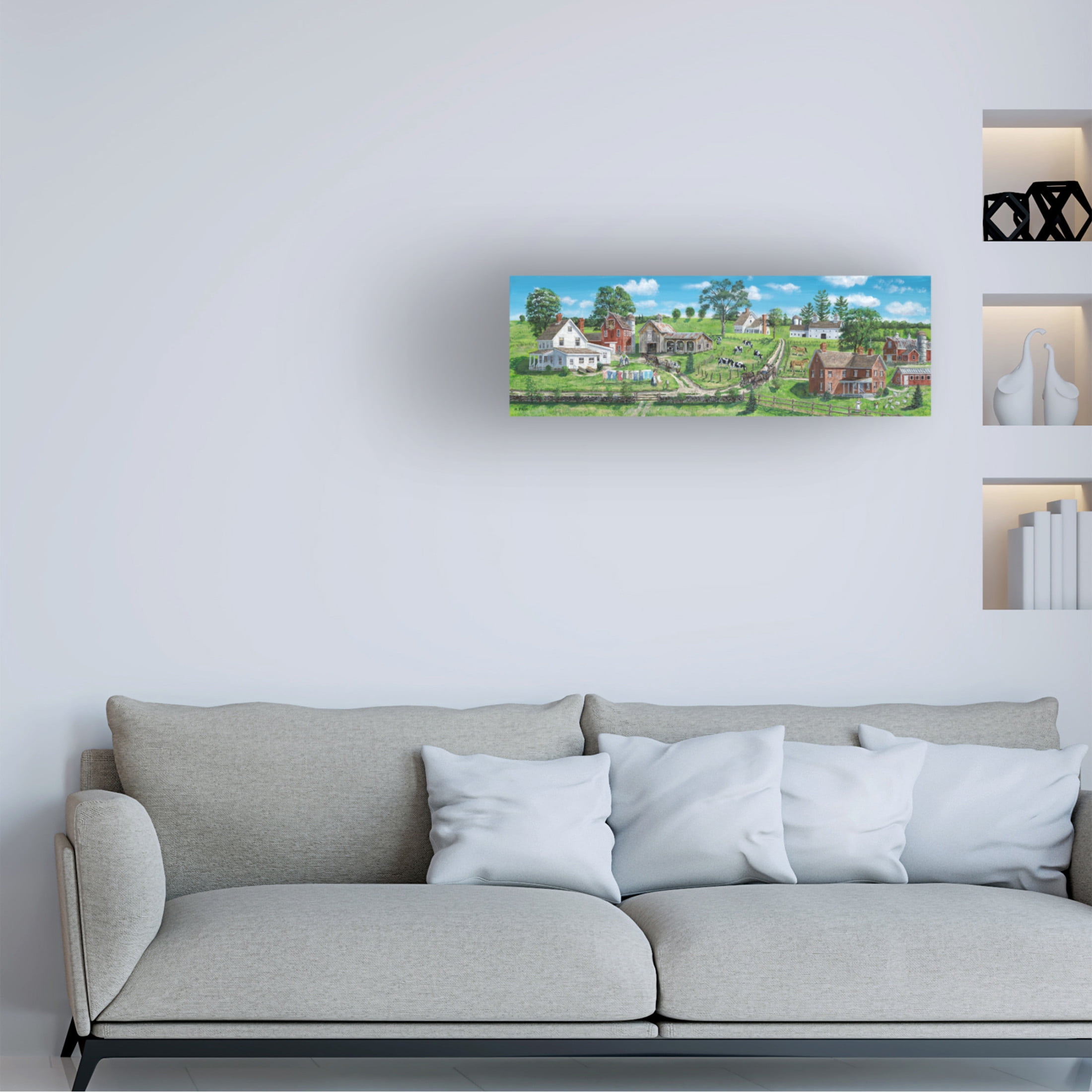 Canvas Wall Art - Bob Fair 'Green Sunny Vista' Wall Art for Living Room, Bedroom, or Office Décor by Trademark Fine Art - 24 x 8 Inches