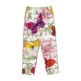 thumbnail image 4 of Junzan Butterflies And Vintage Women'S Pajama Pants Drawstring Comfy Sleep Bottoms With Pockets, 4 of 9