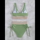 thumbnail image 4 of Bikini de Dos Piezas para Mujer, Cintura Alta, Cuello Halter, Traje de Baño Verde M, 4 of 7
