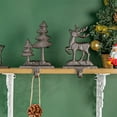 thumbnail image 4 of Sungmor Soportes p/Calcetín de Navidad, 2 pzas ganchos de repisa de hierro fundido, decoración del hogar y regalos de temporada; colgadores antideslizantes y resistentes con patrón de árbol y reno, 4 of 8