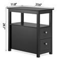 thumbnail image 2 of End Table with 2 Drawer and Shelf Narrow Desk for Home Office Storage Unit Black, 2 of 13