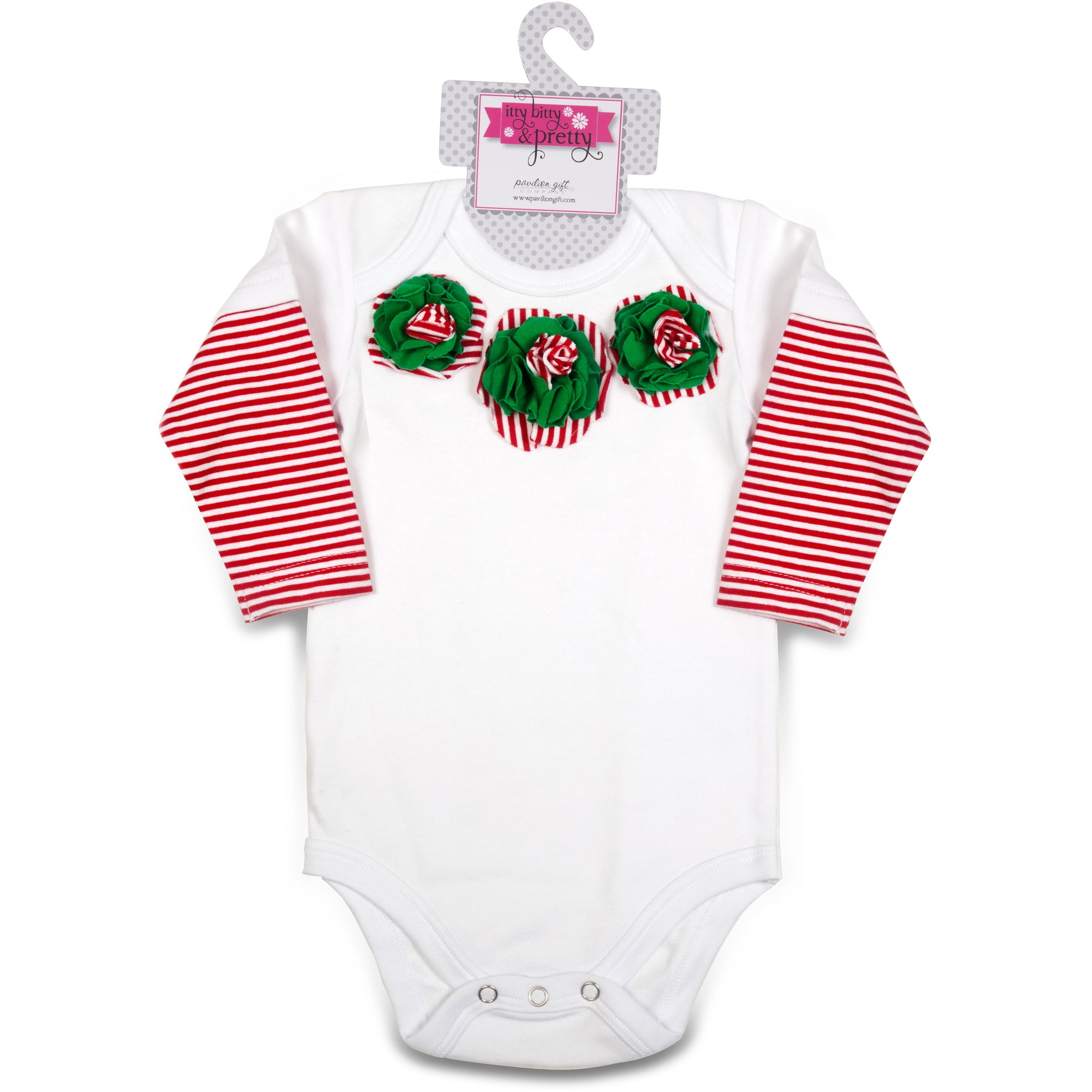 Pavilion Gift Company - Peppermint - Long Sleeve Onesie (3-6 Months)