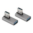 thumbnail image 4 of Adaptador USB 3.0 macho a hembra de 2 piezas, 10 Gbps, disipación rápida del calor, pequeño adaptador USB portátil de 90 grados para oficina en casa, 4 of 12