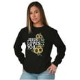 thumbnail image 3 of Christian Jesus Loves You Sunflowers Women Plus Size Long Sleeve Graphic Tee Brisco Brands 3X, 3 of 5